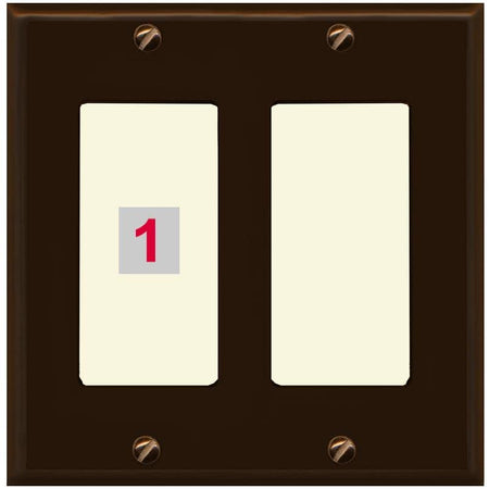 RiteAV Custom Wall Plate 1 Port - 2 Gang [Brown/Light-Almond]