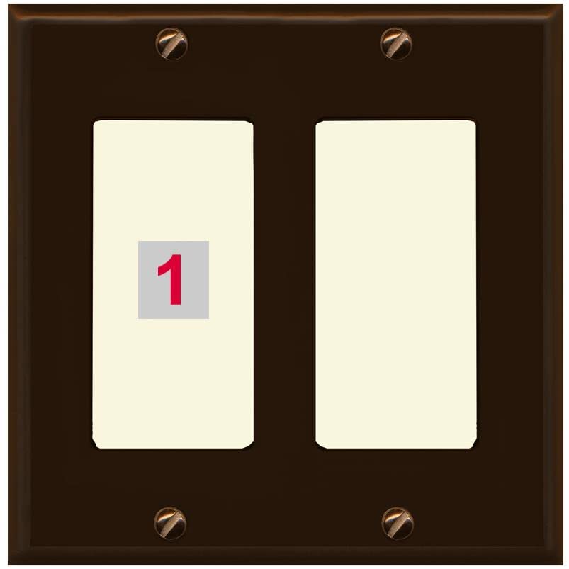 RiteAV Custom Wall Plate 1 Port - 2 Gang [Brown/Light-Almond]