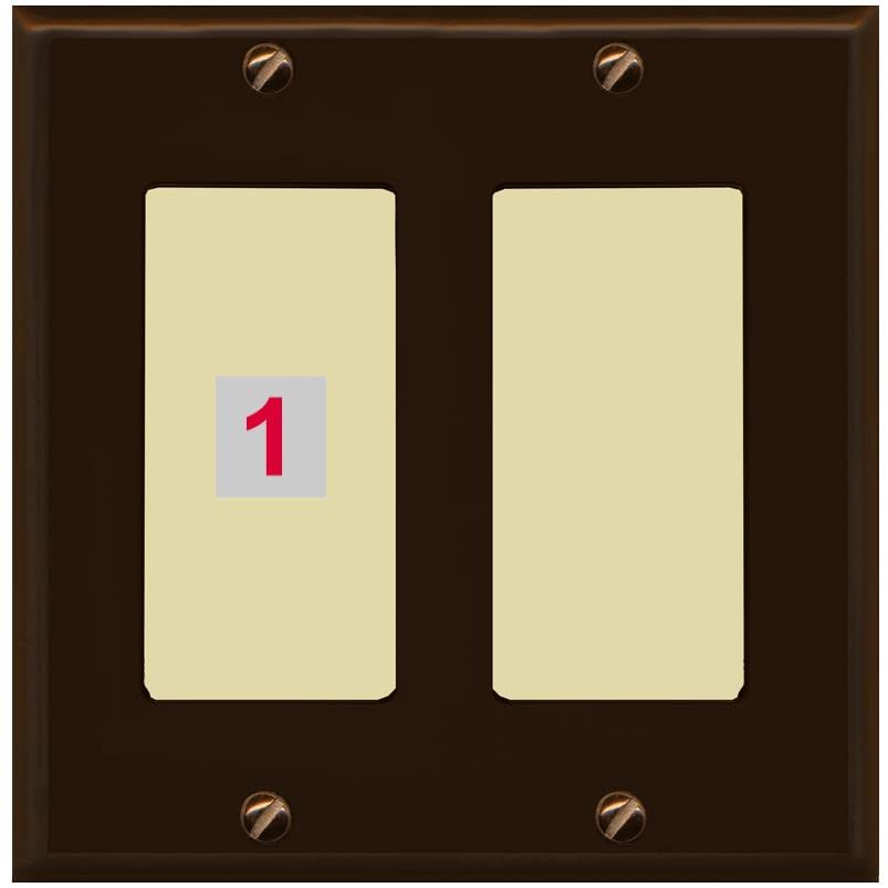 RiteAV Custom Wall Plate 1 Port - 2 Gang [Brown/Ivory]