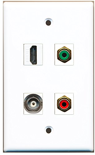 RiteAV - 1 Port HDMI 1 Port RCA Red 1 Port RCA Green 1 Port BNC Wall Plate