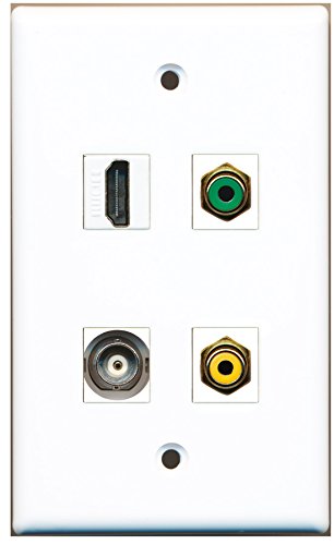 RiteAV - 1 Port HDMI 1 Port RCA Yellow 1 Port RCA Green 1 Port BNC Wall Plate