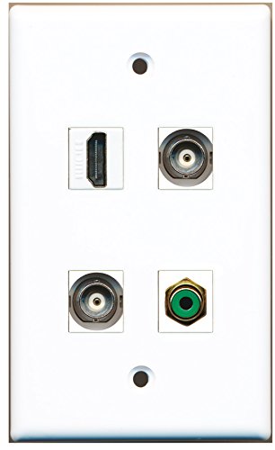 RiteAV - 1 Port HDMI 1 Port RCA Green 2 Port BNC Wall Plate