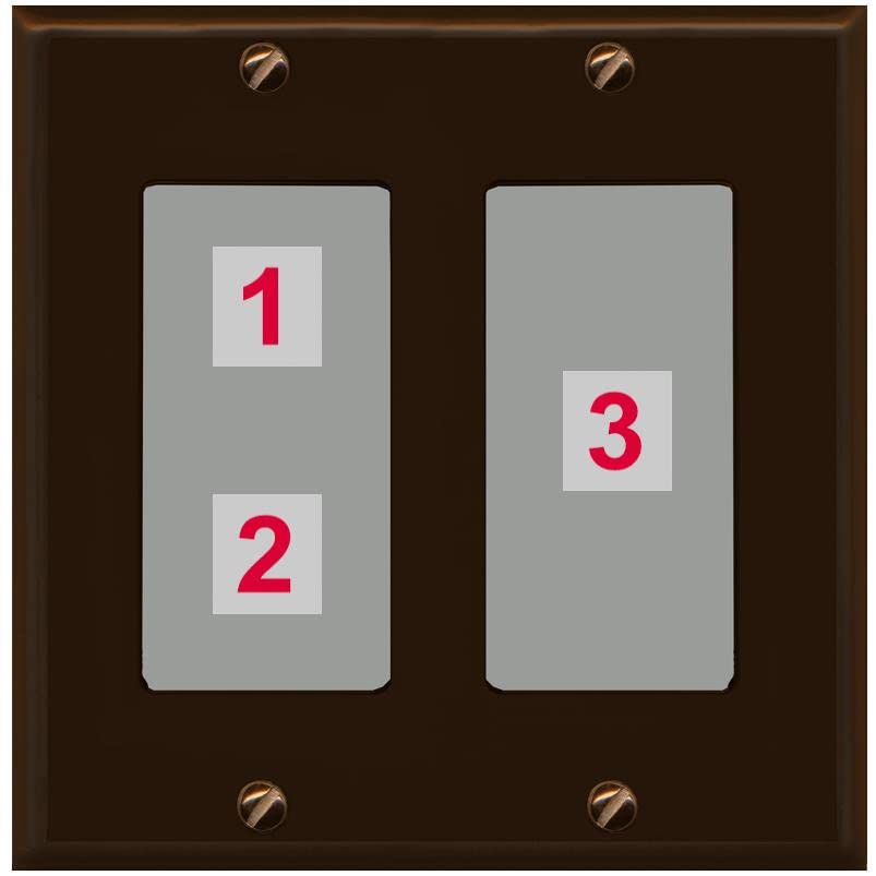 RiteAV Custom Wall Plate 3 Port - 2 Gang [Brown/Gray]