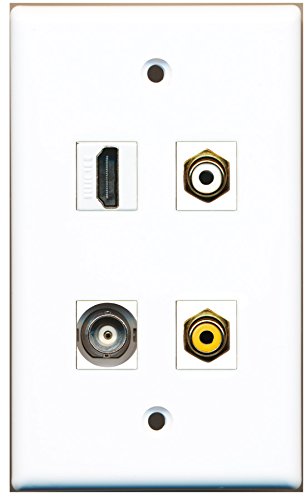 RiteAV - 1 Port HDMI 1 Port RCA White 1 Port RCA Yellow 1 Port BNC Wall Plate
