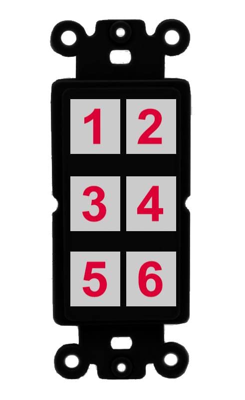 RiteAV 6 Port Custom Wall Plate - Rocker [Black/Black]