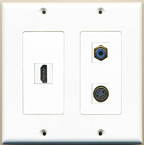 RiteAV - 1 Port HDMI 1 Port RCA Blue 1 Port S-Video - 2 Gang Wall Plate