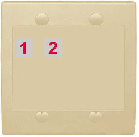 RiteAV Custom Wall Plate 2 Port - Flat 2 Gang [Ivory/Ivory]