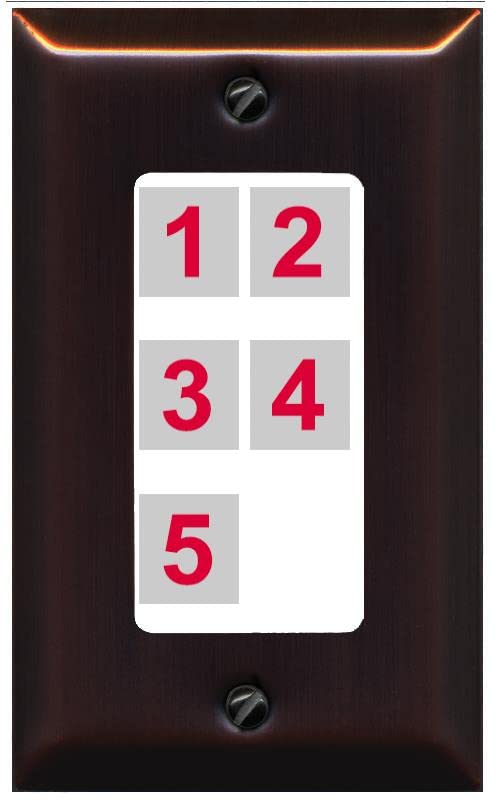 RiteAV Custom Wall Plate 5 Port - 1 Gang [Bronze/White]