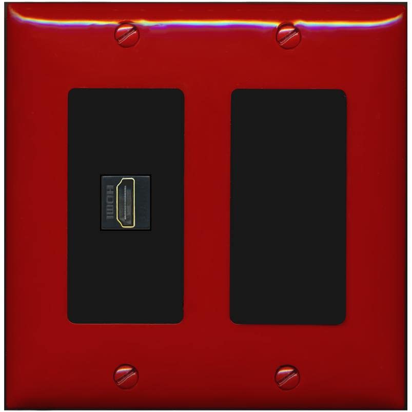 RiteAV HDMI Wall Plate 1 Port - 2 Gang [Red/Black]