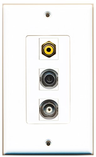 RiteAV 1 Port RCA Yellow 1 Port 3.5mm 1 Port BNC Wall Plate OVERSIZED