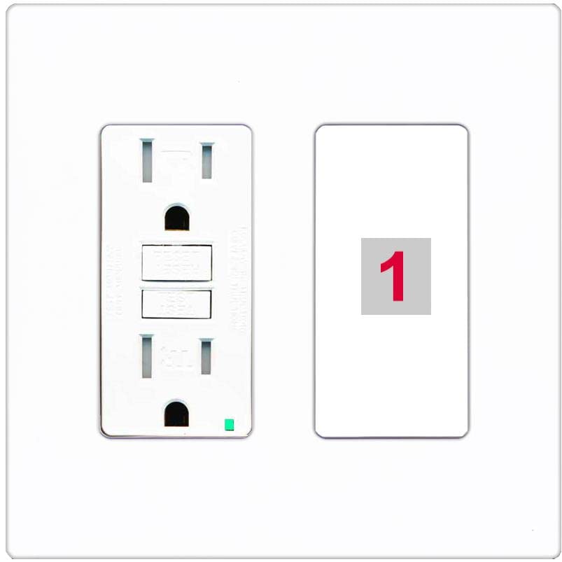 RiteAV Custom Wall Plate 1 Port - GFCI [Screwless White]