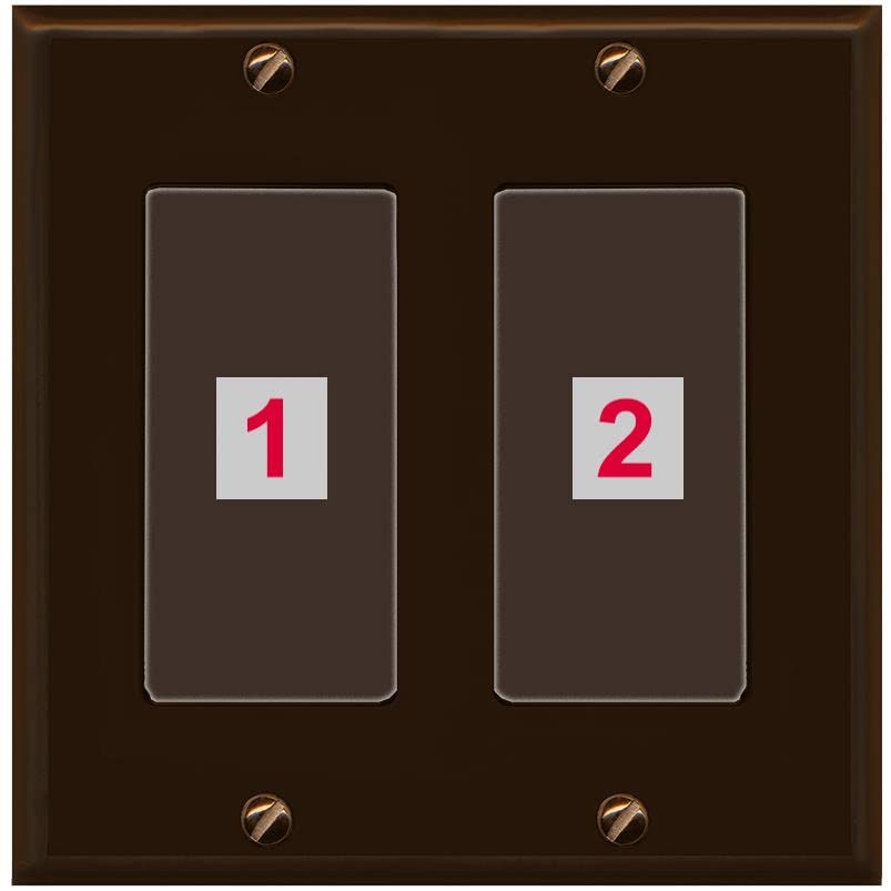 RiteAV Custom Wall Plate 2 Port - 2 Gang [Brown/Brown]