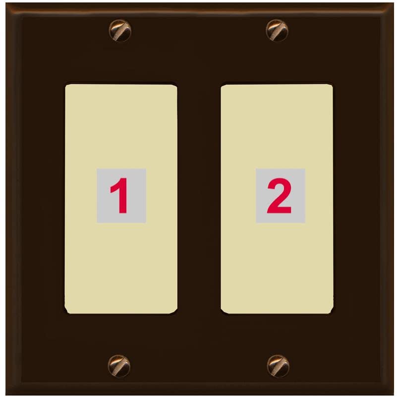 RiteAV Custom Wall Plate 2 Port - 2 Gang [Brown/Ivory]