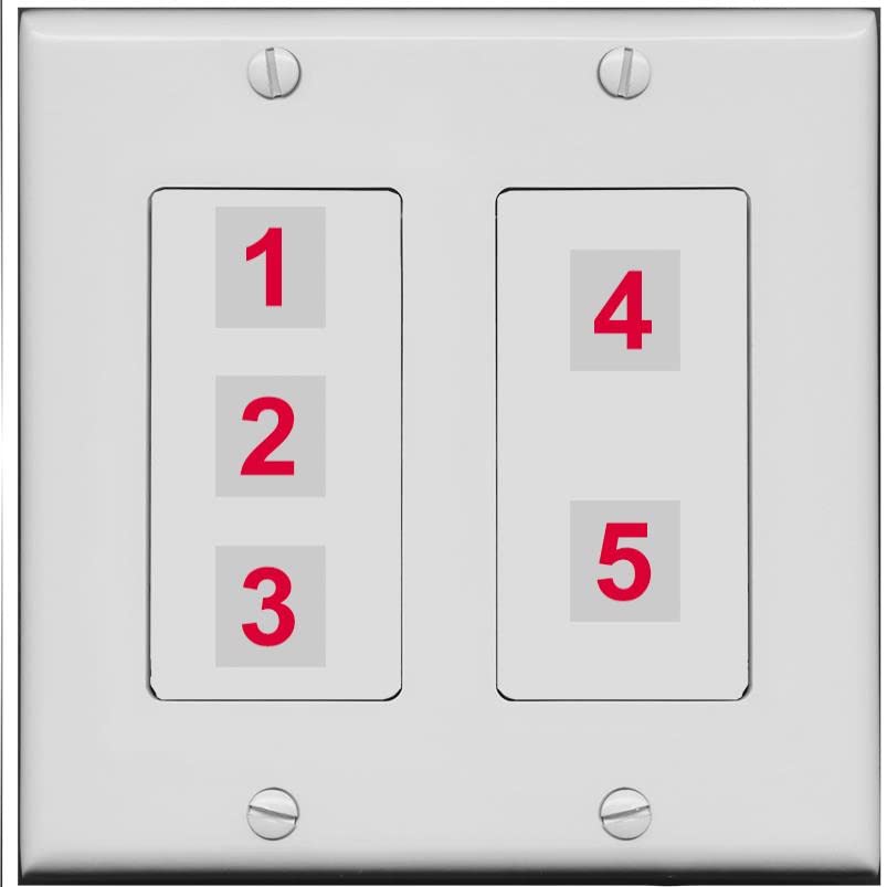 RiteAV Custom Wall Plate 5 Port - 2 Gang [Gray/Gray]