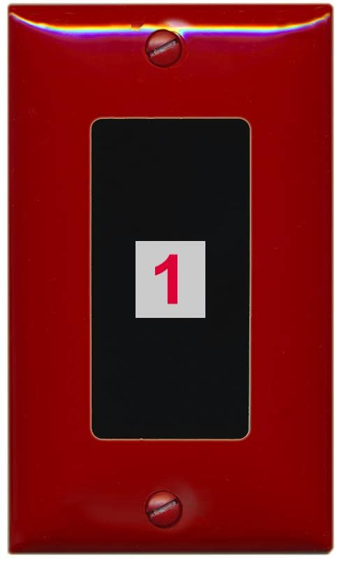 RiteAV Custom Wall Plate 1 Port - 1 Gang [Red/Black]