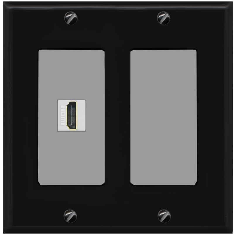 RiteAV HDMI Wall Plate 1 Port - 2 Gang [Black/Gray]