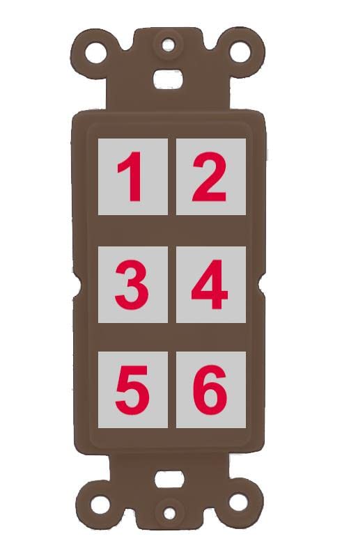 RiteAV 6 Port Custom Wall Plate - Rocker [Brown/Brown]