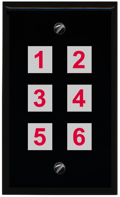 RiteAV 6 Port Custom Wall Plate - Flat [Black/Black]