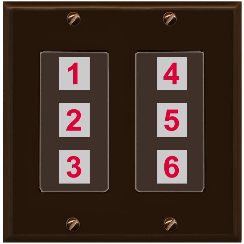 RiteAV 6 Port Custom Wall Plate - 2 Gang [Brown/Brown]