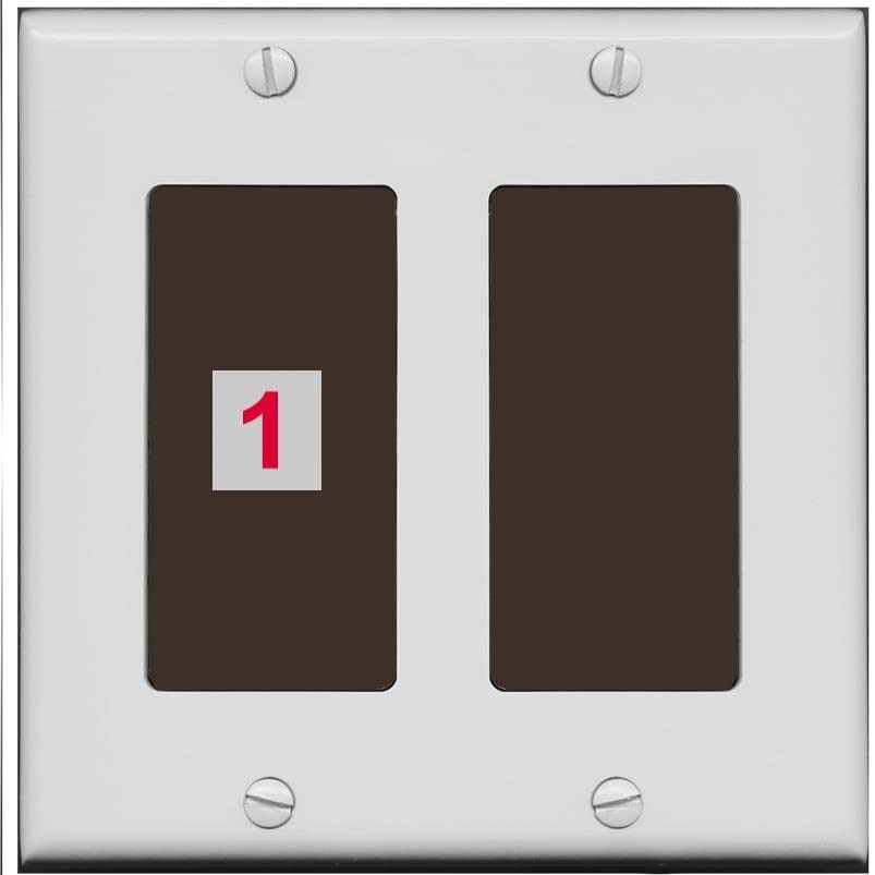 RiteAV Custom Wall Plate 1 Port - 2 Gang [Gray/Brown]