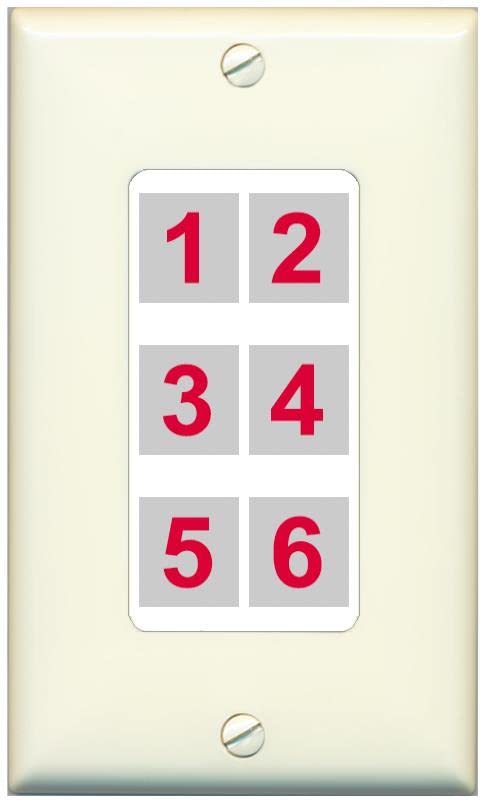 RiteAV 6 Port Custom Wall Plate - 1 Gang [Light-Almond/White]