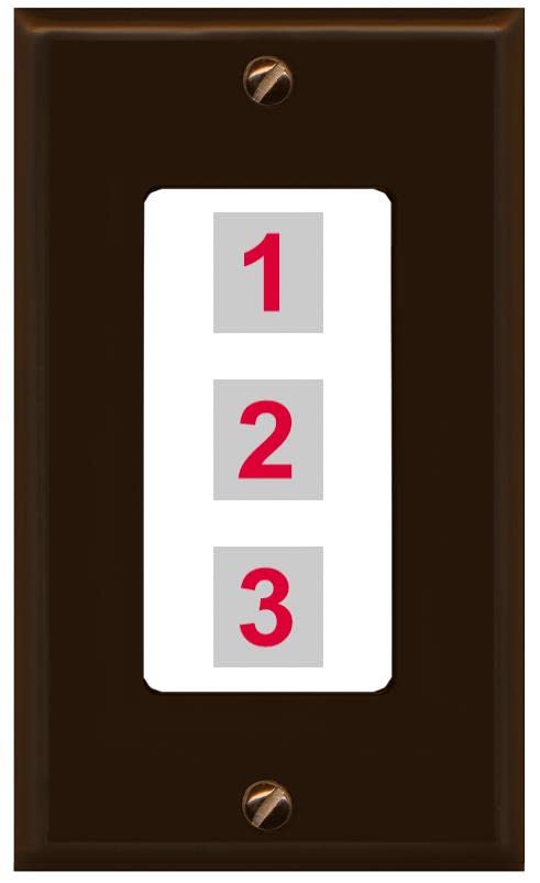 RiteAV Custom Wall Plate 3 Port - 1 Gang [Brown/White]