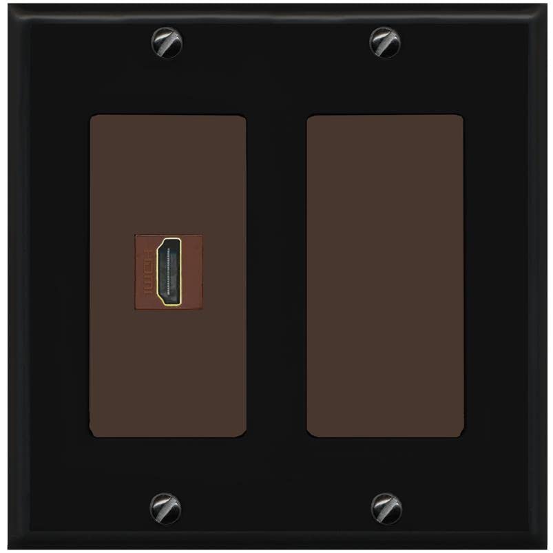 RiteAV HDMI Wall Plate 1 Port - 2 Gang [Black/Brown]