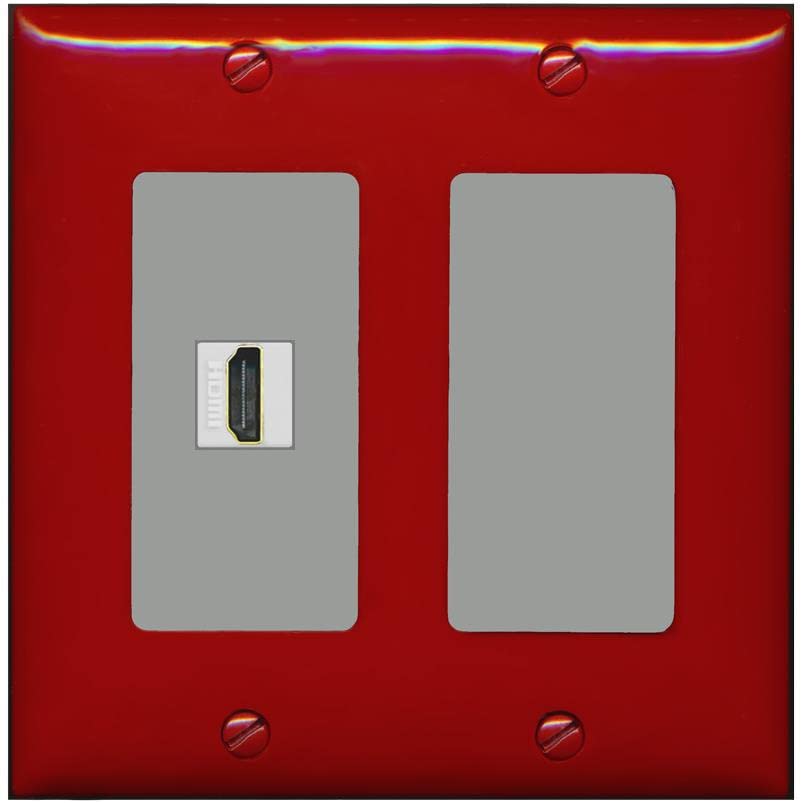 RiteAV HDMI Wall Plate 1 Port - 2 Gang [Red/Gray]