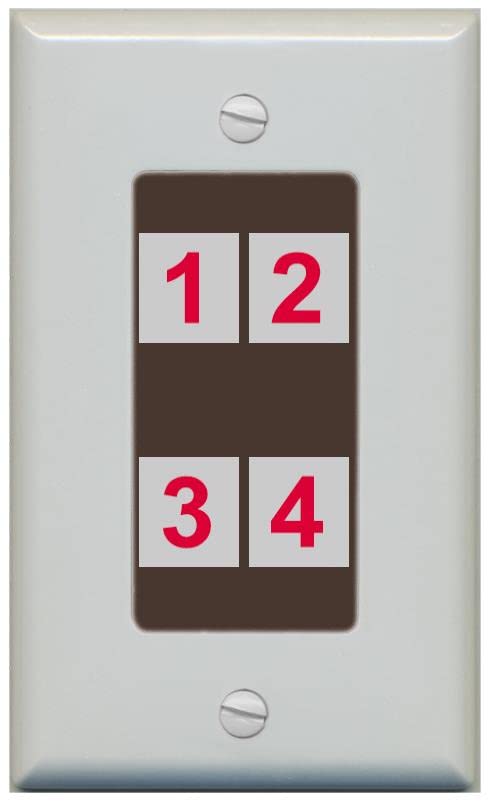 RiteAV Custom 4 Port Custom Wall Plate - 1 Gang [Gray/Brown]