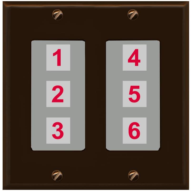 RiteAV 6 Port Custom Wall Plate - 2 Gang [Brown/Gray]