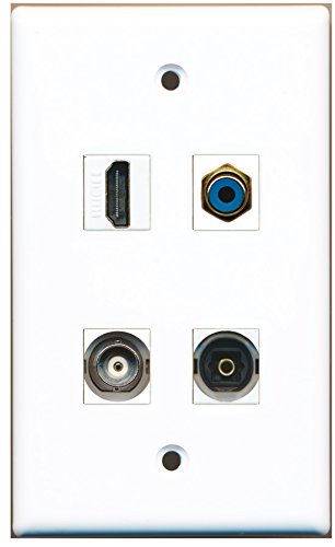 RiteAV - 1 Port HDMI 1 Port RCA Blue 1 Port Toslink 1 Port BNC Wall Plate