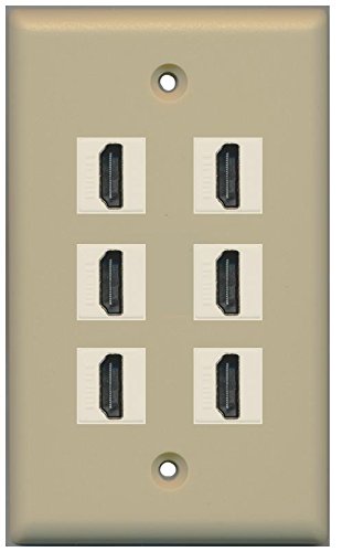 RiteAV (1 Gang Flat 6 HDMI Ivory Wall Plate Ivory
