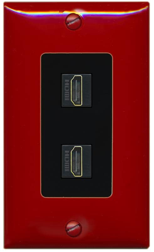 RiteAV HDMI Wall Plate 2 Port - 1 Gang [Red/Black]