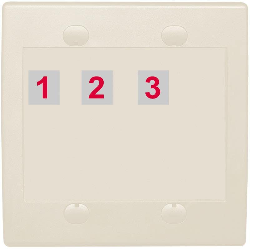 RiteAV Custom Wall Plate 3 Port - Flat 2 Gang [Light Almond]