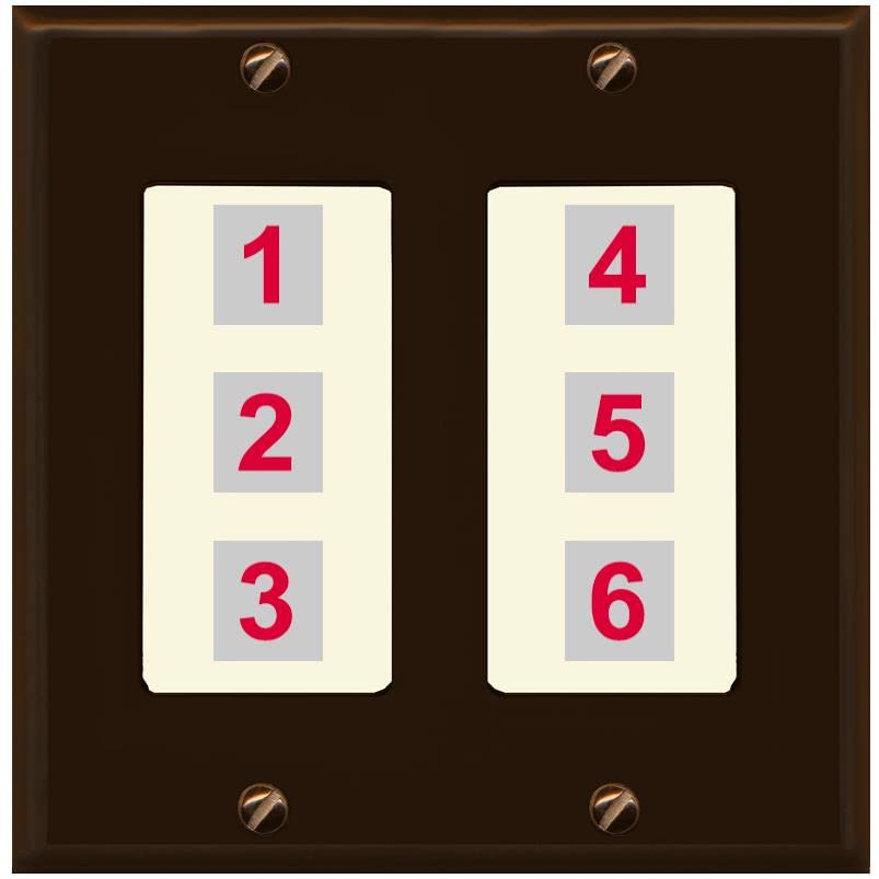 RiteAV 6 Port Custom Wall Plate - 2 Gang [Brown/Light-Almond]