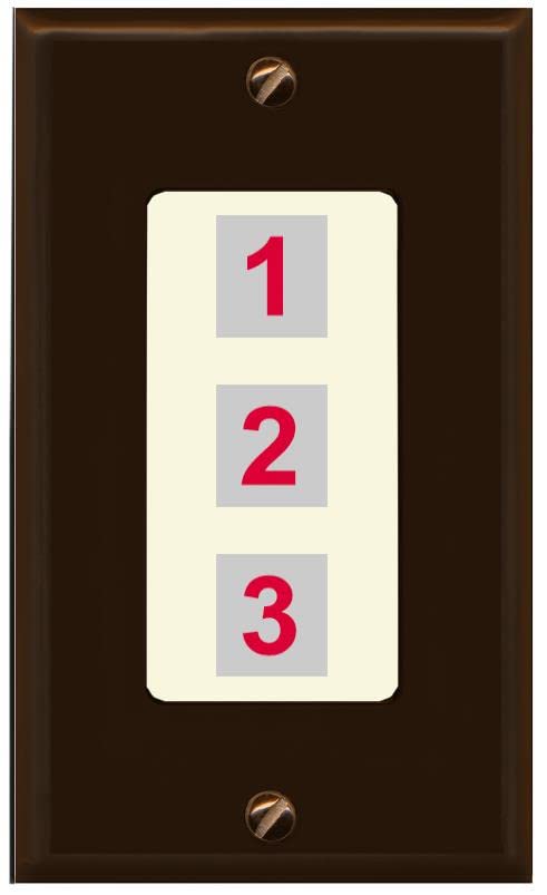 RiteAV Custom Wall Plate 3 Port - 1 Gang [Brown/Light-Almond]