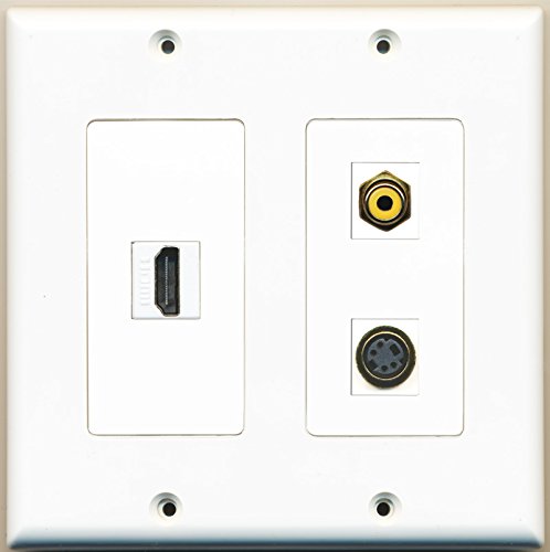 RiteAV - 1 Port HDMI 1 Port RCA Yellow 1 Port S-Video - 2 Gang Wall Plate