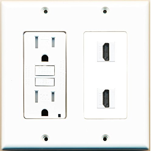 RiteAV HDMI Wall Plate 2 Port - GFCI [White/White]