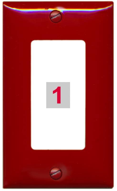 RiteAV Custom Wall Plate 1 Port - 1 Gang [Red/White]