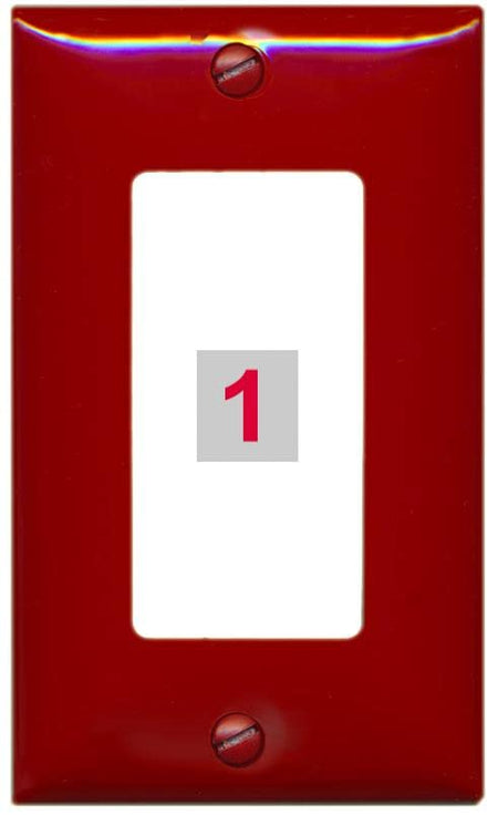 RiteAV Custom Wall Plate 1 Port - 1 Gang [Red/White]