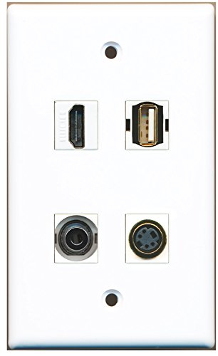 RiteAV - 1 Port HDMI 1 Port USB A-A 1 Port S-Video 1 Port 3.5mm Wall Plate