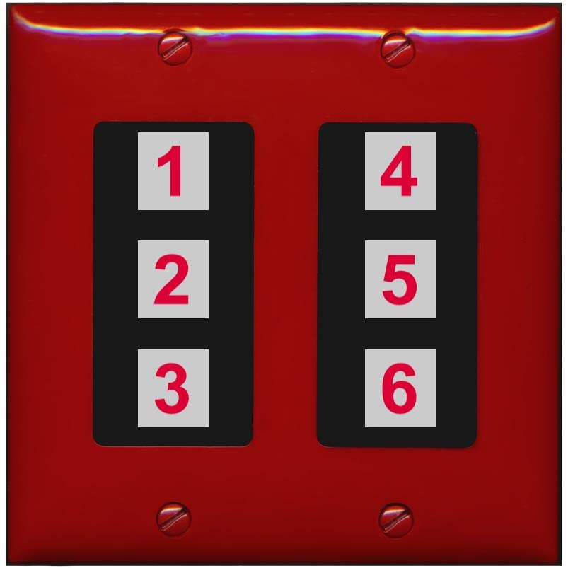 RiteAV 6 Port Custom Wall Plate - 2 Gang [Red/Black]