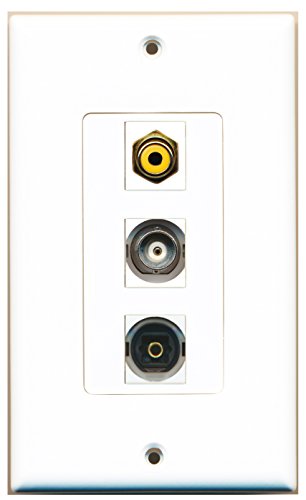 RiteAV 1 Port RCA Yellow 1 Port Toslink 1 Port BNC Wall Plate OVERSIZED
