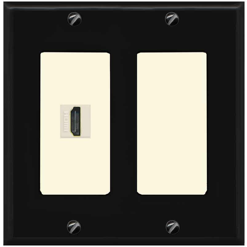 RiteAV HDMI Wall Plate 1 Port - 2 Gang [Black/Light-Almond]