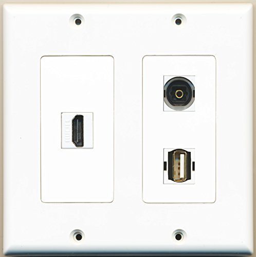 RiteAV - 1 Port HDMI 1 Port USB A-A 1 Port Toslink - 2 Gang Wall Plate
