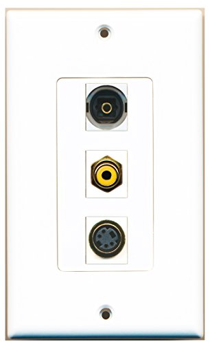 RiteAV 1 Port RCA Yellow 1 Port S-Video 1 Port Toslink Wall Plate OVERSIZED