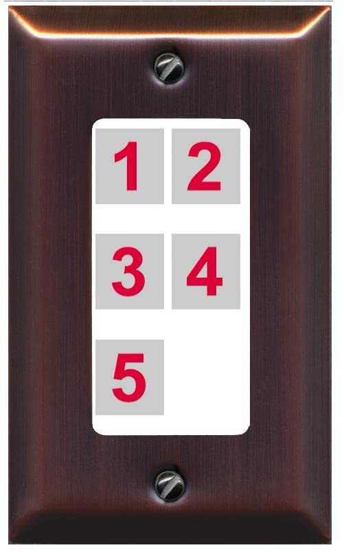 RiteAV Custom Wall Plate 5 Port - 1 Gang [Brushed-Copper/White]