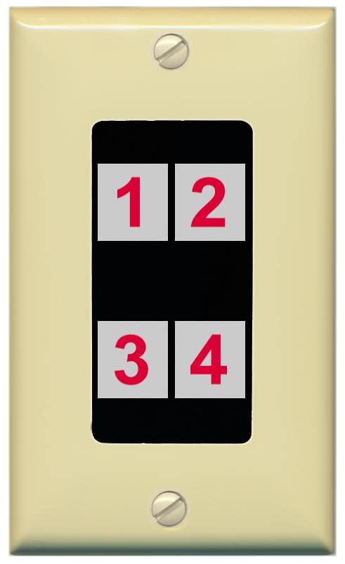 RiteAV Custom 4 Port Custom Wall Plate - 1 Gang [Ivory/Black]