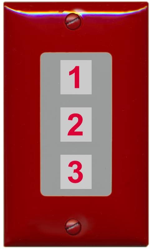 RiteAV Custom Wall Plate 3 Port - 1 Gang [Red/Gray]