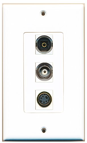 RiteAV 1 Port S-Video 1 Port Toslink 1 Port BNC Wall Plate OVERSIZED